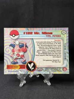 Pokemon Topps Tekno Chrome #122 Mr. Mime 2000 Card LP-NM Low Population Rare TCG - Image 4
