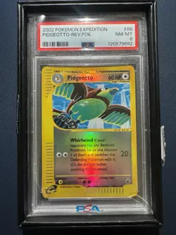 Pokemon 2002 Expedition Pidgeotto 88/165 Reverse Holo Card PSA 8 - Image 1