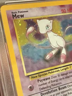 2000 POKEMON PROMO BLACK STAR POKEMON LEAGUE #9 MEW-HOLO PSA 9 W FACE SWIRL - Image 3