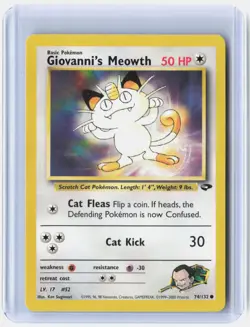 Giovanni's Meowth 74/132 Common Gym Challenge Pokemon Unlimited Near Mint - Image 1