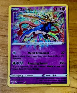 Zacian Amazing Rare 082/185 Pokemon Vivid Voltage NM - Image 1