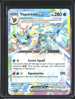 Vaporeon ex 023/131 Holo Double Rare Prismatic Evolutions Pokemon NM/M - Image 1