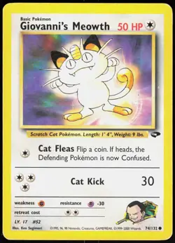 Gym Challenge Giovanni's Meowth 74/132 Common Pokemon Unlimited HP - Image 1