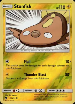 Stunfisk 83/214 Common Lost Thunder Reverse Holo Multi Item Discount NM - Image 1