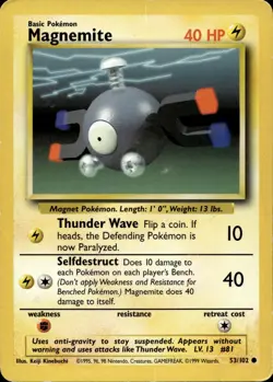 Magnemite 53/102 Common Base Set Multi Item Discount MP - Image 1