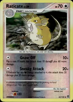 Raticate 61/132 Uncommon Secret Wonders Reverse Holo Multi Item Discount LP - Image 1