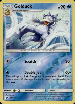 Golduck 29/149 Rare Sun & Moon Reverse Holo Multi Item Discount NM - Image 1