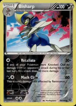 Bisharp 64/114 Holo Rare Steam Siege Reverse Holo Multi Item Discount NM - Image 1