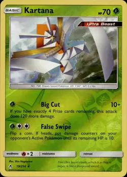 Kartana 19/214 Holo Rare Unbroken Bonds Reverse Holo Multi Item Discount NM - Image 1