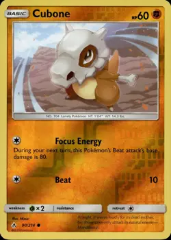 Cubone 90/214 Common Unbroken Bonds Reverse Holo Multi Item Discount NM - Image 1