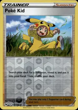 Poke Kid 173/202 Uncommon Sword & Shield Reverse Holo Multi Item Discount NM - Image 1