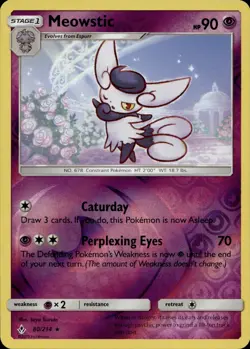 Meowstic 80/214 Rare Unbroken Bonds Reverse Holo Multi Item Discount NM - Image 1