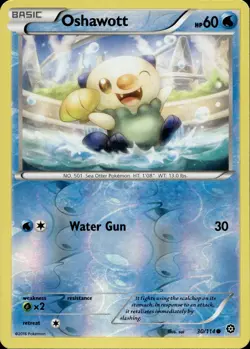 Oshawott 30/114 Common Steam Siege Reverse Holo Multi Item Discount NM - Image 1