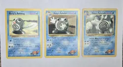 Pokemon TCG Misty's Poliwag, Poliwhirl & Poliwrath Gym Challenge Lot of 3 Cards - Image 1