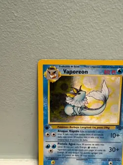 1st Edition Vaporeon Holo Rare Jungle 12/64 Spanish Card 1999 - Image 2