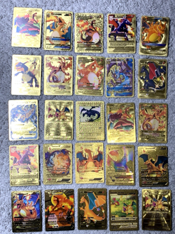 Set of 50!!! Charizard V, VMax, GX, EX & More Gold Foil Fan Art Card MP-LP - Image 2