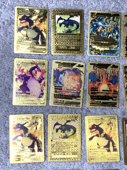 Set of 50!!! Charizard V, VMax, GX, EX & More Gold Foil Fan Art Card MP-LP - Image 3