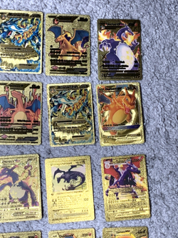 Set of 50!!! Charizard V, VMax, GX, EX & More Gold Foil Fan Art Card MP-LP - Image 4