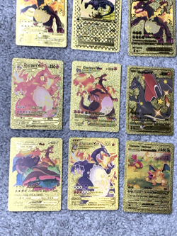 Set of 50!!! Charizard V, VMax, GX, EX & More Gold Foil Fan Art Card MP-LP - Image 5