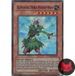 Yugioh Elemental HERO Poison Rose PP02-EN006 Super Rare LP - Image 1
