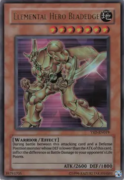 Yugioh Elemental HERO Bladedge YSD-EN019 Ultra Rare LP - Image 1