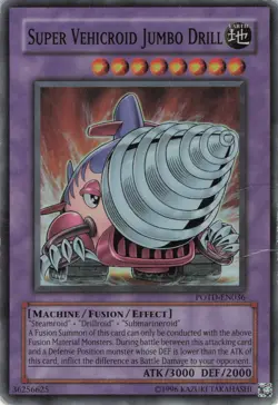 Yugioh Super Vehicroid Jumbo Drill POTD-EN036 Super Rare MP - Image 1