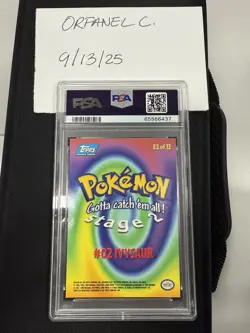 #02 Ivysaur E2 Rainbow Foil Topps First Movie Pokemon Card PSA 8 NM-MT - Image 2