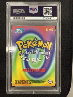 #02 Ivysaur E2 Rainbow Foil Topps First Movie Pokemon Card PSA 8 NM-MT - Image 4