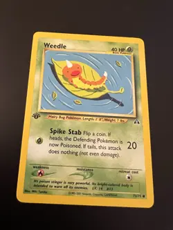 Weedle 70/75 Neo Discovery 1st Edition 2001 Pokemon Card Common NM - Image 1