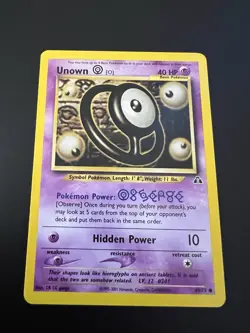 Unown O 69/75 Neo Discovery Unlimited 2001 Pokemon Card Common NM - Image 1