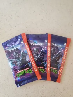 ⁠MTG TMNT Teenage Mutant Ninja Turtles Collector Booster Pack Lot of 3 Magic TCG - Image 1