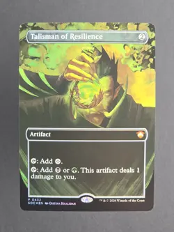 MTG Talisman of Resilience Borderless Foil Secrets of Strixhaven SOC 0432 Codex - Image 1