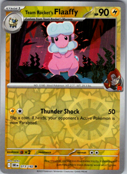2025 Pokemon Destined Rivals Team Rocket's Flaaffy 073/182 Reverse Holo - Image 1