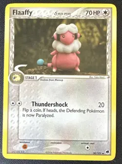 Pokemon TCG Flaaffy (Delta Species) 30/101 Dragon Frontiers Yuka Morii LP/MP - Image 1