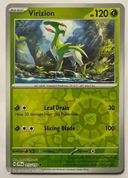 Pokemon Virizion 015/159 SV09 Journey Together Reverse Holo Uncommon Basic 120HP - Image 1
