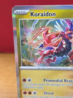 Koraidon (Prerelease) [Staff] 091 Holo Promo Scarlet & Violet Promo Pokemon NM/M - Image 2