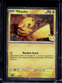 2024 Pokemon Temporal Forces Pikachu Day Stamp #051/162 - Image 1