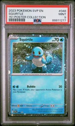 2023 POKEMON SVP EN-SV BLACK STAR PROMO 151 POSTER COLLECTION SQUIRTLE PSA 9 - Image 1