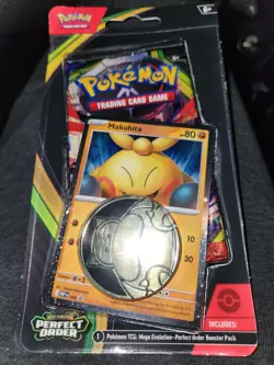 Pokemon TCG Mega Evolution Perfect Order Checklane Blister Pack Makuhita Sealed - Image 1