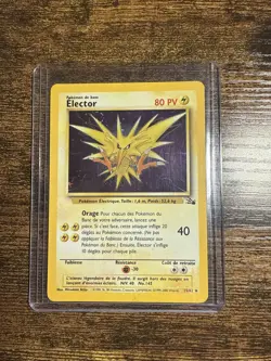 FRENCH Elector/Zapdos 15/62 MP Holo Rare Fossil Set Pokemon - Image 1