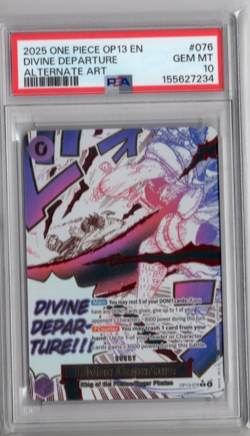 2025 ONE PIECE OP13 - CARRYING ON HIS WILL ALTERNATE ART DIVINE DEPARTURE PSA 10 - Image 1