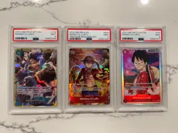 3x One Piece Monkey D Luffy PSA 9 card lot OP11 Treasure Promo Starter Deck 01 - Image 1