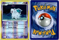 Pokemon Card - Nidoran F 91/123 Mysterious Treasures Common Reverse Holo HP - Image 3