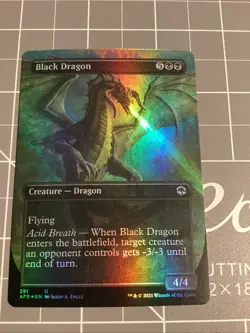 Black Dragon 291 MTG D&D Adventures Forgotten Realms 2021 NM Borderless Foil - Image 1