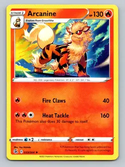 Pokemon Arcanine SWSH08: Fusion Strike 033/264 Near Mint NM - Image 1