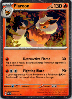 Flareon 013/131 Cosmo Holo Promo Prismatic Evolutions Costco Tin Pokemon TCG NM - Image 1
