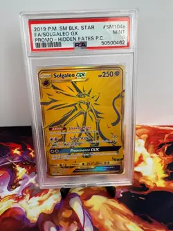 Pokemon PSA 9 Solgaleo GX FA SM104a Hidden Fates Black Star Promo - Image 1