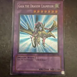Gaia the Dragon Champion LOB-125 Secret Rare Unlimited Konami Blue Eyes Set - Image 1