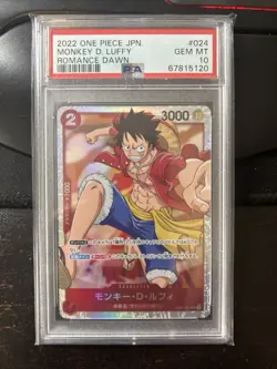 2022 One Piece Romance Dawn OP01-024 Monkey D. Luffy PSA 10 Gem Mint S - Image 1