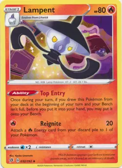 Lampent 032/192 Uncommon Rebel Clash Pokemon TCG - Image 1